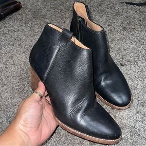 Madewell Womens The Billie Boot F5044 Leather Bootie Classic Black Sz 8 1/2